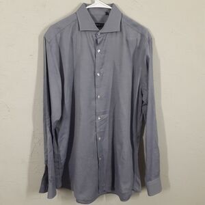 Boss Hugo Boss Adult Mens 42 16.5 Purple Slim Fit Long Sleeve Button Up Shirt